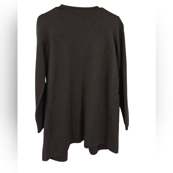 Quince Organic Cotton Knit Coat Heather Brown XS - Picture 5 of 5